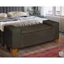 Ver imagem 2 de Recamier Baú Berlin 1,30m Decorativo Premium para Cama Casal Estilo Closet Estofado Cor Cinza