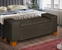 Ver imagem 2 de Recamier Baú Berlin 1,30m Decorativo Premium para Cama Casal Estilo Closet Estofado Cor Cinza