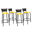 Ver imagem 1 de Kit 4 Banquetas para Balcão Cozinha Gourmet Junco Preto Bancada Ilha Banco 60cm Itagold