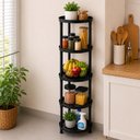 Ver imagem 1 de Estante Modular 5 Andares Prateleira Redonda Multiuso para Cozinha Sala Escritório e Lavanderia
