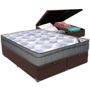 Ver imagem 1 de Cama Box Baú Marrom e Colchão Iso Superpocket Molas Ensacadas Queen Ortobom