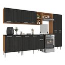 Ver imagem 2 de Armário Cozinha Modulada Completa 298cm Pequim Top Multimóveis Mp3770 Madeirado/preto