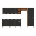 Ver imagem 7 de Armário Cozinha Modulada Completa 298cm Pequim Top Multimóveis Mp3770 Madeirado/preto