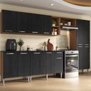 Ver imagem 1 de Armário Cozinha Modulada Completa 298cm Pequim Top Multimóveis Mp3770 Madeirado/preto