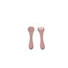 Kit 4 Alimentação Bebê Silicone Prato Copo Garfo e Colher Rosa - 4