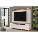 Ver imagem 4 de Rack Bancada C/ Painel P/ Tv até 75 Pol Gama 4 Porta 199x188cm Off White/freijó - Dj Móveis