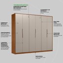Ver imagem 5 de Guarda Roupa Casal 6 Portas e 6 Gavetas Equador Prime Tx Nogueira-nude