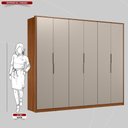 Ver imagem 4 de Guarda Roupa Casal 6 Portas e 6 Gavetas Equador Prime Tx Nogueira-nude