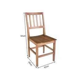 Conjunto de Mesa Ripada 1,60m com 6 Cadeiras em Madeira Maciça - 6