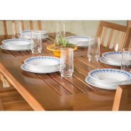 Conjunto de Mesa Ripada 1,60m com 6 Cadeiras em Madeira Maciça - 2