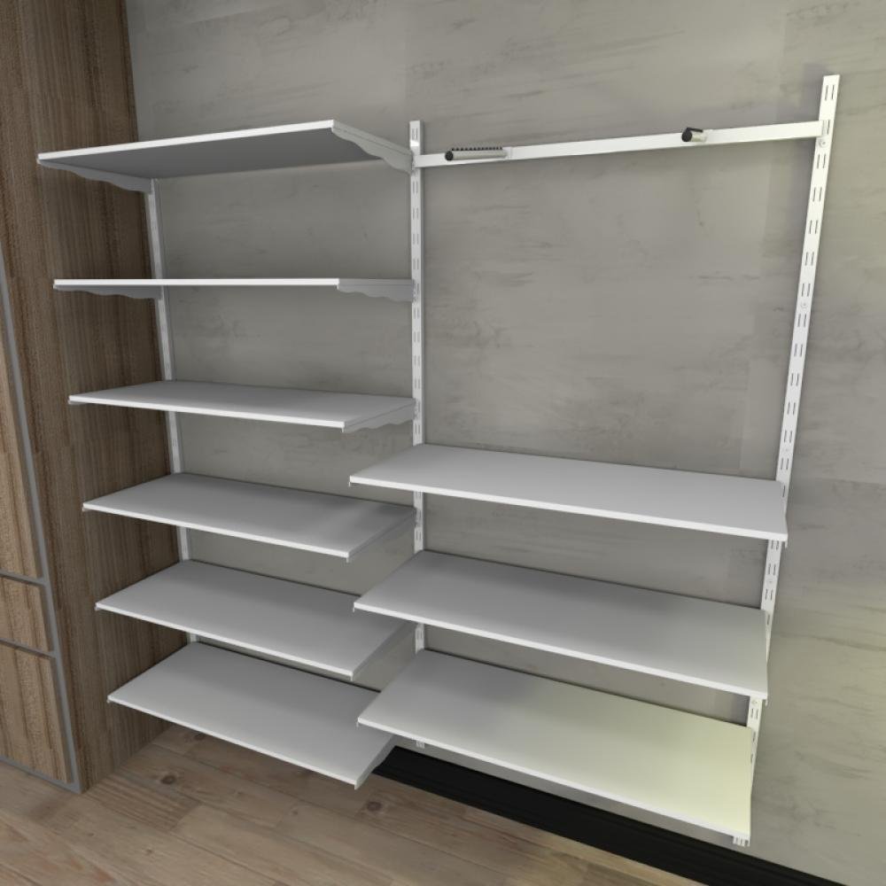 Kit para Closet com 33 Peças Regulável 200x200cm Cor Branco Modelo Clst2B181 - 2