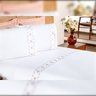 Kit Edredom Completo Queen 100% Algodão Percal 200 Fios Branco / Rosê + Jogo de Cama Queen - 15 Peça - 6