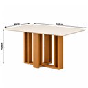 Ver imagem 2 de Mesa de Jantar Jade Gold 160x80 Canto Copo com Vidro Cinamomo Off White - Leifer