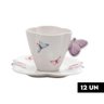 Jogo 12 Xícaras de Café com Pires Borboletas 100ml Wolff - 2