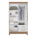 Ver imagem 3 de Guarda Roupas Solteiro com 4 Portas Chile Nature / Branco