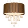 Lustre com cristais Ripado Imbuia escura Wood Iluminação Ripado com cristais imbuia escura - 4
