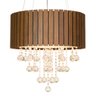 Lustre com cristais Ripado Imbuia escura Wood Iluminação Ripado com cristais imbuia escura - 1