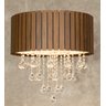 Lustre com cristais Ripado Imbuia escura Wood Iluminação Ripado com cristais imbuia escura - 3