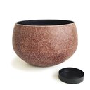 Ver imagem 1 de Vaso Castiçal Oval Decorativo com Pintura Craquelada em Metal 11x18cm