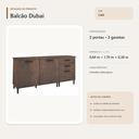 Ver imagem 4 de Balcão Buffet Dubai 2 Portas 3 Gavetas Café Formimóveis