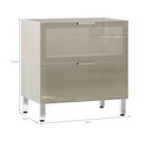 Ver imagem 2 de Balcão sem Tampo 80cm 1 Porta Basculante 1 Gavetão com Vidro Reflecta Bronze Luci Luciane Móveis