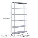 Ver imagem 2 de Estante de Aço com 06 Bandejas 40 cm (22/18) - 1,98x0,92x0,40m - NOBRE - 11020