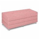 Ver imagem 1 de Puff Cama Dobravel 130cm Casal com Rodízios: Suede Rosa