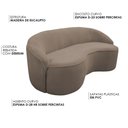 Ver imagem 3 de Sofá Curvo Montserrat 230cm 04 Lugares Bouclé Marrom Claro - Nexta Casa