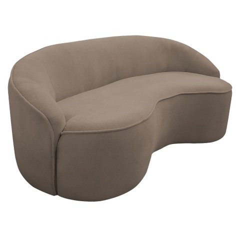 Sofá Curvo Montserrat 230cm 04 Lugares Bouclé Marrom Claro - Nexta Casa