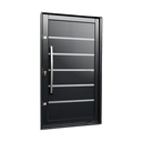 Ver imagem 1 de Porta Pivotante Alumínio Lambril Premium c/Pux.Esq. Elite Preto 240x120 Brimak