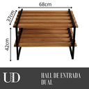 Ver imagem 2 de Hall de Entrada Sapateira Madeira e Aço Carbono Acompanha Cabideiro com Prateleira e Porta Chaves In