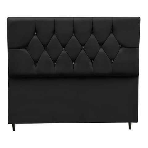 Cabeceira Estofada Cama Casal Queen Size 160 Cm Suede Ayla:preto