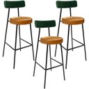 Ver imagem 1 de Kit 3 Banquetas Alta Cozinha Sala Jantar Milão L02 Facto Verde Musgo Couríssimo Whisky - Lyam Decor