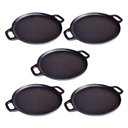 Ver imagem 1 de Kit 5 Bifeteira Ferro Fundido Lisa Redonda Alça Ferro 30cm