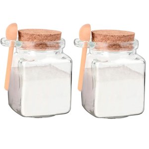 Jogo de Potes Porta Tempero de Vidro com Colher 260ml 2 Peças - Hauskraft