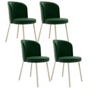 Ver imagem 1 de Kit 4 Cadeiras Sala de Jantar Estofada Gavi Arena L02 Couríssimo Verde Musgo - Lyam Decor