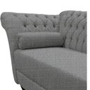 Ver imagem 5 de Recamier Decorativo Divã Styllus Lado Direito Linho Cinza