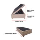 Ver imagem 4 de Base Box Baú Solteiro com Pistão a Gás Estrutura Reforçada 88x188cm Smart Yescasa Bege