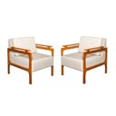 Ver imagem 1 de Conjunto 2 Poltrona Yasmim Tecido Linho Bege 006 - MobiliaMobilia