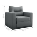 Ver imagem 4 de Sofá Cama 1 Lugar Italo Suede Cinza