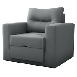 Sofá Cama 1 Lugar Italo Suede Cinza - 2 Sofá Cama 1 Lugar Italo Suede Cinza - 2