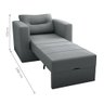 Sofá Cama 1 Lugar Italo Suede Cinza - 3