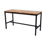Conjunto Mesa Bistrô Industrial 1,60m Teca com 6 Banquetas C/ Encosto Industrial Taburete - 3