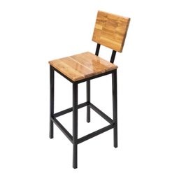 Conjunto Mesa Bistrô Industrial 1,60m Teca com 6 Banquetas C/ Encosto Industrial Taburete - 2