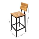 Ver imagem 4 de Conjunto Mesa Bistrô Industrial 1,60m Teca com 6 Banquetas C/ Encosto Industrial Taburete