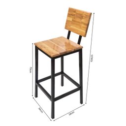 Conjunto Mesa Bistrô Industrial 1,60m Teca com 6 Banquetas C/ Encosto Industrial Taburete - 4