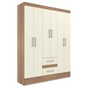 Ver imagem 2 de Guarda-roupa Casal Magistral 6 Portas 2 Gavetas Castanho/off