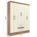 Ver imagem 4 de Guarda-roupa Casal Magistral 6 Portas 2 Gavetas Castanho/off