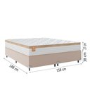 Ver imagem 3 de Cama Box Casal Queen Colchão Molas Ensacadas Real 158x198x65cm Branco / Bege - Suporta até 130kg