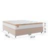 Cama Box Casal Queen Colchão Molas Ensacadas Real 158x198x65cm Branco / Bege - Suporta até 130kg - 3